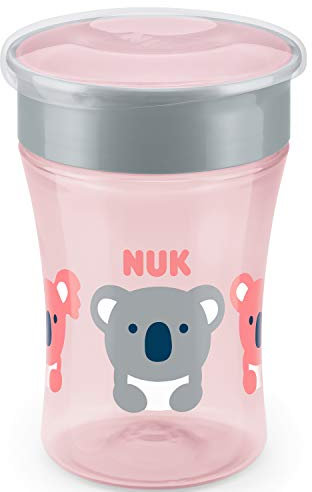 NUK Magic Cup - Vaso para sorber | Borde antiderrames de 360° | 8+ meses | Sin BPA | 230 ml | Koala (rosa) | 1 unidad