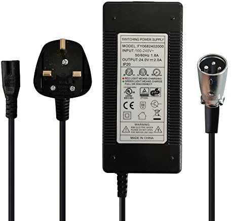 aunstarwei 24V 2A Mobility Wheelchair Battery Charger(not for Lead Acid batteries), with XLR Connector