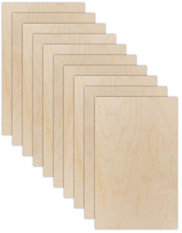 Baltisches Birkensperrholz, 3 mm, 3 mm, 30,5 x 48,3 cm, Glowforge Ready, handverlesen, unlackiert, Boxen mit 10, 20, 50 und 100 Stück, Lasergravur, CNC, Dekupiersäge, von 10, 20, 50 und 100 Stück