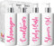 Print Maniacs White Mrs Hinch Inspired Personalised 500ml Pump Bottles Bathroom Lotion Kitchen Set Shampoo Conditioner (Shower Gel Set) (Baby Pink)