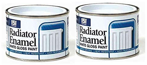 SDMAX 151 Pack Of 2 Radiator Enamel White Gloss Paint - 180ml Tin, Heat Resistant Finish, Tough And Long-Lasting, Versatile Use, Easy To Use,