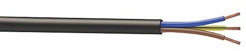 3 Core Round black Flex Flexible Cable 0.75 MM - 3 metre Cut Length