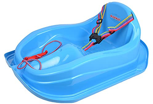 Kinder Schlitten mit Sicherheitsgurt bis 3 Jahre (Blau)
