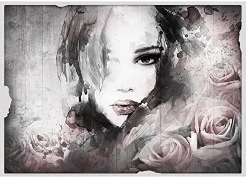 Runa Art Carta da parati fotografica Donna astratta Moderno Vello Soggiorno Camera Da Letto Sala - Made in Germany - Grigio Rosa 9374010b