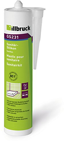Illbruck GS231 Sanitär Silikon schimmelfest dauernassbeständig elastisch Abdichtung Fugendichtstoff Küche Bad Dusche (silbergrau)