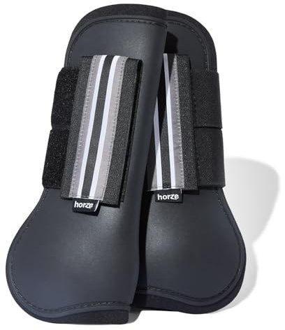 HORZE Pferde Gamaschen Adepto, 2er Set, Schwarz, XF