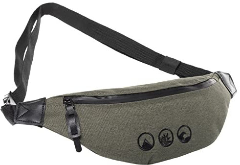 SONS OF ALOHA Body Bag Brusttasche für Stadt Festival Reise Gross Hüfttasche Crossbody Bag recyceltes Meeresplastik wasserabweisend, grün-Olive