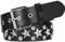 Newellsail Nietengürtel Rock Nieten Gürtel PU Leder Punk Gürtel mit Stern und Kreis Nieten für Damen und Herren Gothic Kleidung Zubehör 110cm (Schwarz)