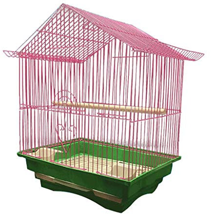 Flight Cage Top mit Haken Vogelkäfig 282138CM Papagei Vogelvilla Überzug Handwerk Eisen Vogelkäfig 3 Farben Vogelkäfig (Color : Pink)