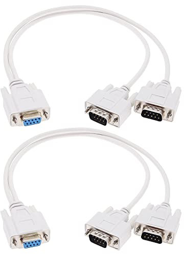 The Lord of the Tools 2Pcs DB9 Serial Splitter Cable Replacement DB9 9 Pin 1 Female ale to 2 Male Rs232 Serial Splitter Adapter Accessories for Connecting Computers Digital Machine Tools