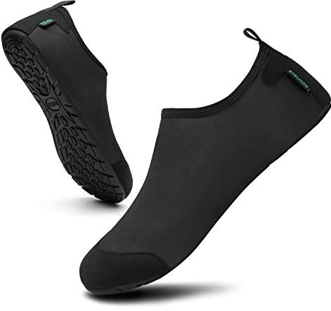 SAGUARO Badeschuhe Damen Wasserschuhe Herren Leichte Schwimmschuhe rutschfest Strandschuhe Aquaschuhe Yoga Schuhe für Frauen, Schwarz 38/39EU