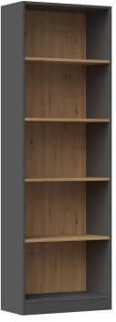 CDF Bücherregal R60 | Farbe: Anthrazit - Eiche Artisan | Breite: 60 Zentimeter | Für Wohnzimmer, Büro und Arbeitszimmer | Regal für Bücher und Spielzeug | Ideal für Kinderzimmer, Teenager