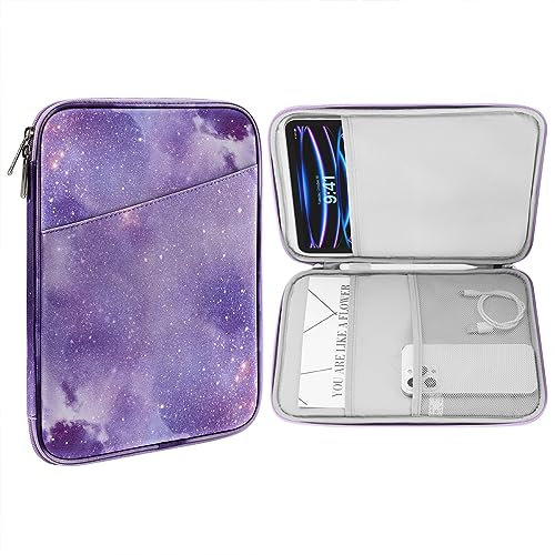 MoKo 9-11 Tablet Tasche Hülle Kompatibel mit iPad Pro 11 M4 2024/11 Zoll iPad Air M2 2024/iPad 10th 10,9 2024/iPad Air 5/4 10,9, Galaxy Tab S9/S8/A8/A7 2022, Lila Sternenhimmel