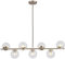 KCO Lighting Modern - Lámpara de araña grande de metal de níquel cepillado de 7 luces, estilo nórdico, transparente, estilo rústico, color plateado, minimalista, ajustable, para isla de cocina, luces