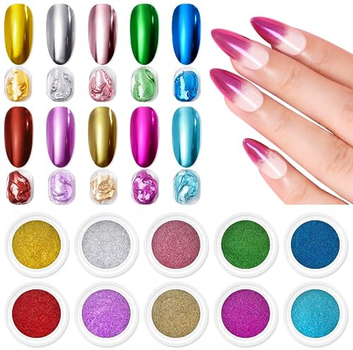 Makartt Chrome Nail Powder Set: Spiegeleffekt Nagelpuder - für Anfänger DIY Nageldesign