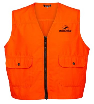 Mooselander - Youth Safety Front Zip Vest in Blaze Orange, Outdoor Vest, Perfect for Hunting (Small/Medium)