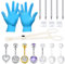 VFUN 17pcs 14G Piercing Bauchnabel,Piercing Nadeln Piercing Kit,Kunststoff & Chirurgenstahl 10mm Bauchnabelpiercing Set Piercing Stechen Set