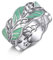 VONALA Blatt Ring Sterling Silber Grün Ringe Natur Ringe Olive Leaf Rings Schmuck für Frauen Mutter Mutter Frau Mädchen Größe 8