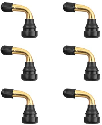 Adunsiaoto 6 Stück Roller Ventil Schlauchlos, 90 Roller Ventil 90 Grad, Messing Tubeless Stigma Für Motorräder Autos Fahrräder Motorroller Gummiventil(1.7×1.4cm)
