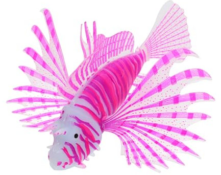 HANABASS Artificial Lionfish Glow-in-the-dark Toys Artificial Tank Decor Tropical Fish Model Crafts Fake Silicone Fish Figure Realistic Figure for Aquarium Tank Decoration