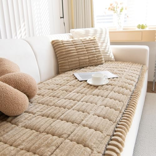 GKXLH Epais Housse de Canapé Lavable - Nouveau Velours Côtelé Doux Universel Housse Canapé 2 3 4 Places, Housse de canapé Antidérapant, Housse Canape d'angle Protège Meubles pour Le Salon (90x180cm)