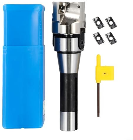 Oniissy T15 Wrench R8 FMB22 Arbor 400R 50mm Cutter Machine 4 APMT1604 Carbide Insert Kit, R8 FMB22 Shank Face Mill Arbor and 400R 50MM CNC End Milling Shell Cut