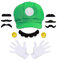 BOOSHMall Mari Karneval Mütze, Karneval Kostüm Zubehör, Cosplay-Kostüme Für Kinder, Karneval Kostüm mit Kappen Schnurrbärte Weißen Handschuhe Knöpfe, für Fasching Karneval Halloween Mottoparty Kostüm