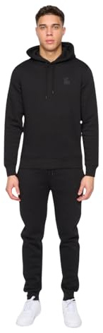 Duck and Cover - Mens 'MERCHELL' 2 Piece Hoodie & Jogger Full Tracksuit Set (Black, M)