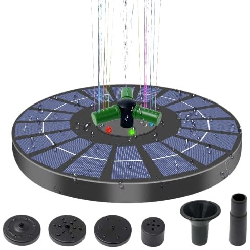 Solar Springbrunnenpumpe 9V mit 6 Düsen 1,4W Schwarz