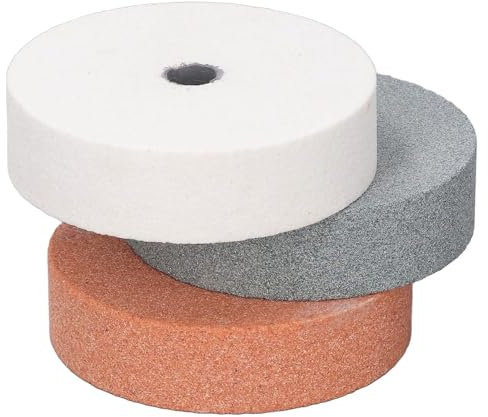 3 Piezas Muela Abrasiva, Muela Abrasiva de Carburo, Rueda de Molienda, Discos Abrasivos, Disco de Pulido Lijado para Pulir Metal Cerámica Mármol Carpintería, Resistentes, Fáciles de Instalar