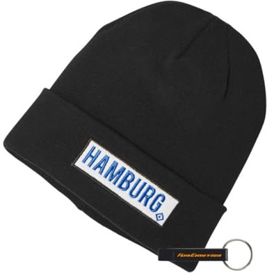 Hamburger SV HSV Mütze Silvan Wintermütze Beanie 100% Polyacryl HSV Fanartikel + FanEmotion Flaschenöffner