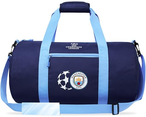Manchester City F.C. Duffle Bag Sports Holdall for Men Teens Supporters' Gear Kids Large Gym Bag for Football PE Overnight Weekender
