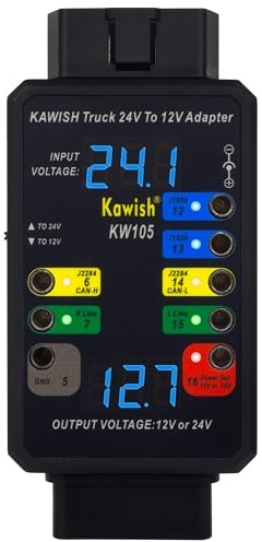 OBD2 Breakout Box, Auto OBDII Protokoll Detektor 16 Pin CAN Bus Test Breakout Box, 24 V auf 12 V Heavy Duty Truck Adapter für Auto ECU Werkzeug Wartung/Diagnose/Programmierung/Codierung