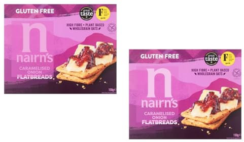 Caramelised Onion Flatbreads 2 x 150g,Ideal accompaniment for cheese boards, dips, and appetisers, adding a flavourful crunch to any culinary creation