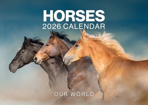 Horse Calendar 2026 UK, Horse Wall Calendar 2026. Large 12 Month, Month to View with Notes & Checklist Pages, UK Made by Our World