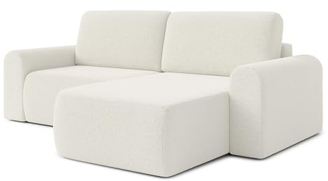 AXLIVING Sofa 250 cm Breit mit Schlaffunktion Otterton in Creme R