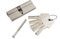 Serratura a cilindro for porta, doppia apertura, profilo europeo, in ottone, da 90 mm, con 5 chiavi, 1 pezzo(C)