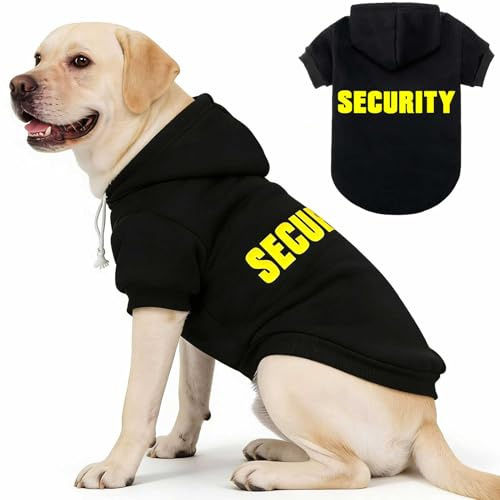 EXPAWLORER Security Dog Hoodie Puppy Sweater - Dog Sweatshirt Soft Fleece Lined Pet Clothes, Cold Weather Hooded Jacket Coat Keep Warm for Small Medium Large Dogs, 3X-Large