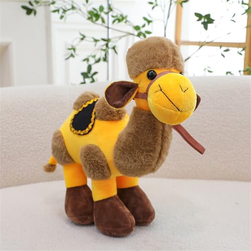 champracer Cartoon Kamel Plüschtier, Stofftier Dromedar, Plüsch Kinder Kuscheltier Weiches Kuschel Plüschtierfür Kuscheln Dekorieren Schlafen und Verschenken (Gelb,40 cm)
