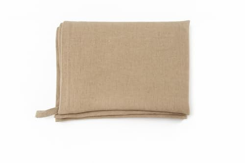 Prestivio Leinen Handtuch 70x140 cm Beige – 100% Naturleinen, weich, saugstark, langlebig, antibakteriell – für Küche, Outdoor, Haushalt, nachhaltig & Zero Waste, Stonewashed
