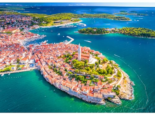 HUADADA Puzzle 1000 Teile-Puzzle 1000 Teile Erwachsene, Klassische Puzzle Geschenk- Altstadt Rovinj