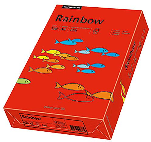 Papyrus 88042480 Drucker-/Kopierpapier farbig, Bastelpapier: Rainbow 120 g/m², A4 250 Blatt, matt, intensivrot