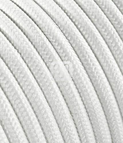 Cavo elettrico tondo rotondo rivestito in tessuto colorato Bianco 10 metri 3x0,75 per lampadari, lampade, abat jour, design. Made in Italy!