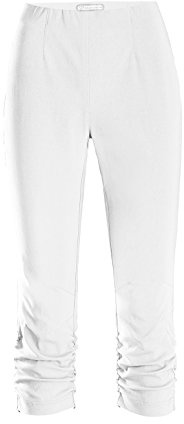 Stehmann Maria-530, stretchige Caprihose, seitlich gerafft Größe 34, Farbe weiß