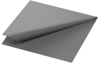 Duni Cocktail-Servietten 3lagig Zelltuch Uni granite grey, 24 x 24 cm, 250 Stück