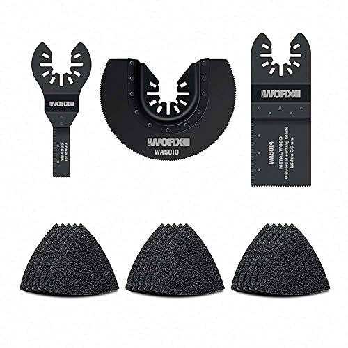 WORX WA5099 Universal-Zubehör-Set für WORX Sonicrafter/Oszillierwerkzeug/Multi-Tool (18-teilig)
