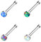 Paula & Fritz® Nasen-Piercing Nasenpiercing-s Nose Nasenfluegel Nasenstecker Nostril Aufsatz Opal Rund Weiß Blau Grün Lila Edelstahl Chirurgenstahl 316L NOB-21_Set
