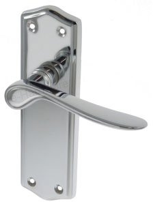 Stellar Latchset Door Handles - Polished Chrome
