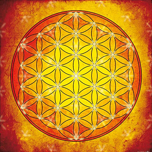 1art1 Mandalas Poster Die Blume des Lebens, Element Feuer Kunstdruck Bild 70x70 cm