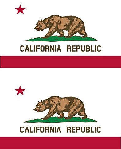 Akachafactory 2 x Autocollant Sticker Voiture Vinyl Drapeau USA americain California